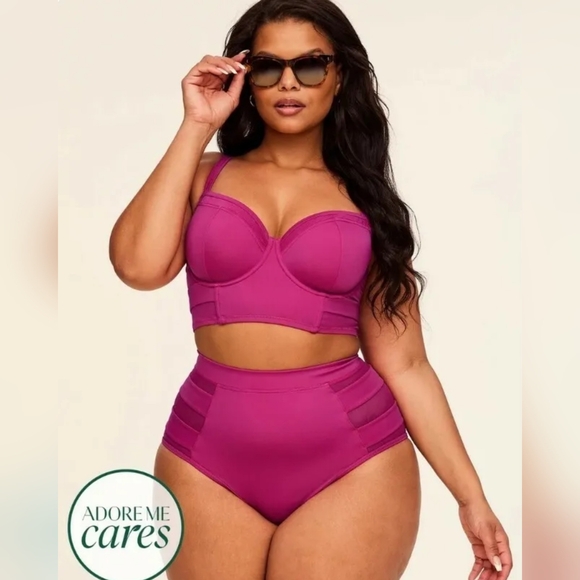 NEW NWT ADOREME Plus Size Daeny Contour 42DDD & 4XL High Waisted Briefs - Picture 7 of 10